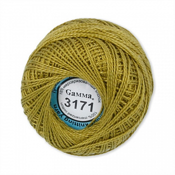 Пряжа "Gamma" Ирис 100% хлопок 10 х 10 г  (3171, св.хаки)