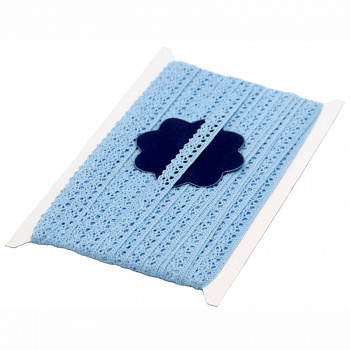 Кружевная лента «Рукоделие» KL-1001/6 10мм х 10м (цвет: голубой)