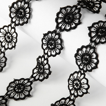 Кружево вязаное 3898 "Астра" 2см*9м (цвет: черный)