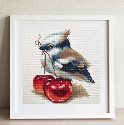 Алмазная мозаика М-004 "Пернатый гурман"30*30 см