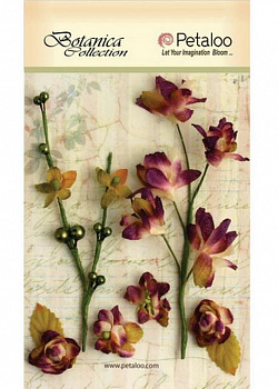 Набор цветов бумажных "Petaloo" 1100-217 Floral Ephemera- Purple (пурпур)