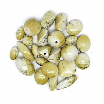 Бусы пластик с голографическим эффектом 250 г/упак ±10%, ассорти 006 бежевый