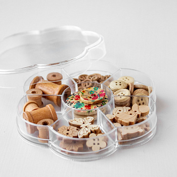 Набор для творчества NT-154 "Рукоделие" деревянные пуговицы и катушки