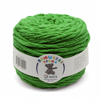 Пряжа Astra Premium "Плюшевая" 100гр. 80м, 100% п/э (2шт/упак) (417, зеленый )