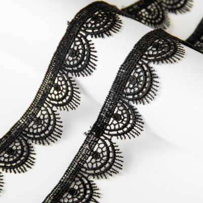 Кружево капрон арт.TBY.67405  шир.25 мм  цв.черный, уп.6,86 м.