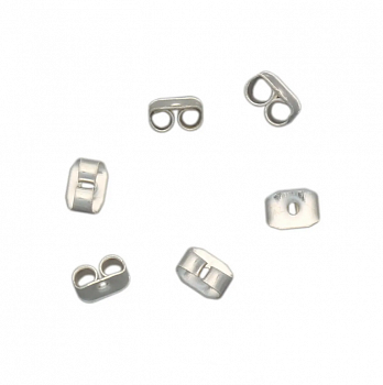 Фиксатор для серег HDES001-B, 6,5*4,5 мм, 6 шт/упак (серебро)