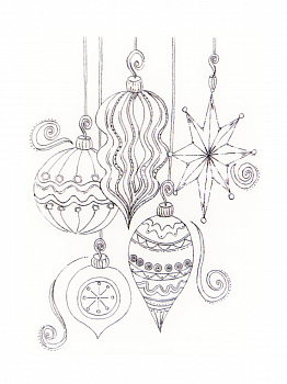 Резиновый штамп «Christmas Ornaments», 8,2x10,8см