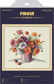 Набор для вышивания «Panna» "Золотая серия" C-7157 "Маковое утро"29 x 27 см