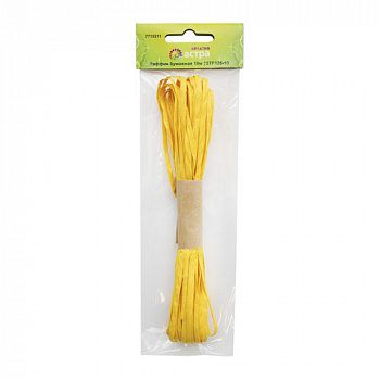 Раффия бумажная АСТРА КРЕАТИВ 15TF128-10 , моток 10 м (желтый)