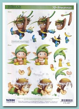 Аппликация Toreads бумаж.вырубная для объем. рисунков,"Ксеру, Пойя, Флора" 210х297 мм