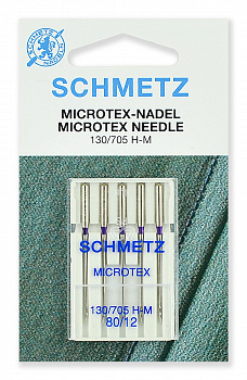 Иглы микротекс 130/705H-M № 80/12, 5 шт. Schmetz 0702075  (особо острые) 
