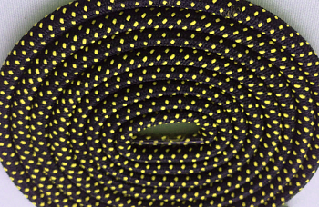 Резинка шляпная круглая  Ас 3мм черная с жел.точками ( упак. 25 м.)