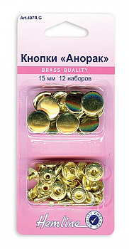 Кнопки Анорак "Hemline" 407R.G  12 штук, золото