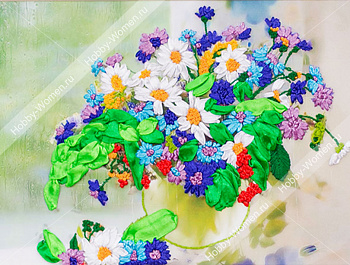 Набор для вышивания лентами "WH" ВЛС0001 Полевой букет