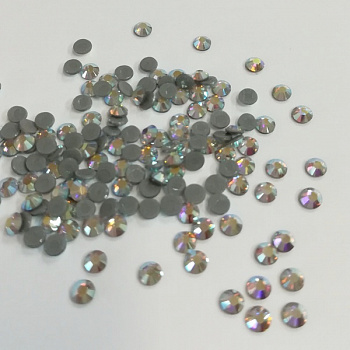 Термоклеевые стразы ss10 Crystal AB, 144 шт/упак