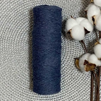 Шпагат хлопковый крученый 3мм (темный джинс) 100м